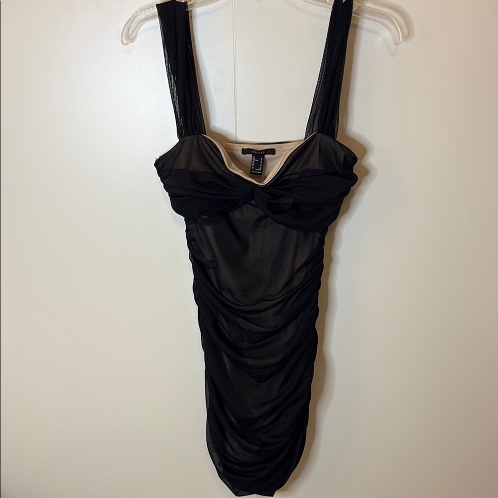 🔥las chance! NWT Forever 21 Black Mesh Dress | M